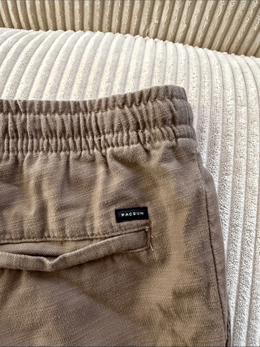 PacSun Men's Olive Brown Elastic Waist Shorts